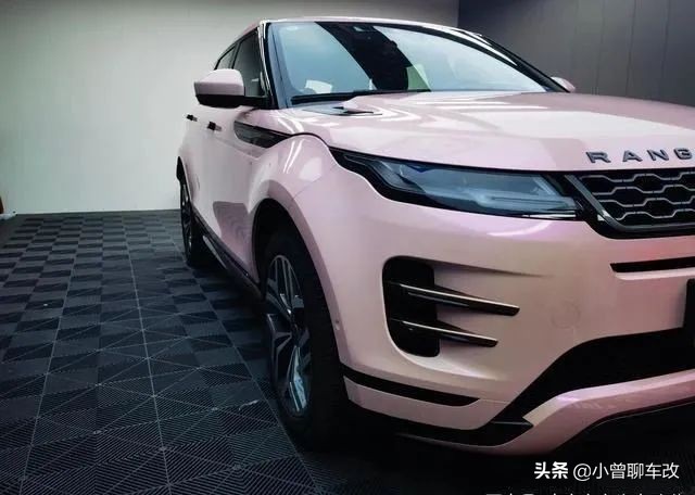 路虎車身改色貼膜,夢幻胭脂粉,女生的最愛