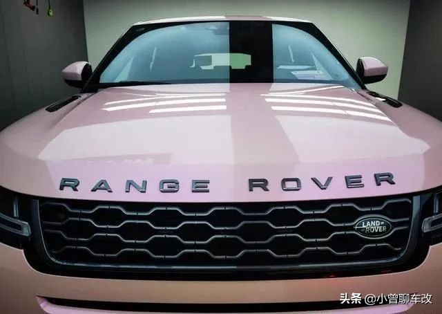 路虎車身改色貼膜,夢幻胭脂粉,女生的最愛